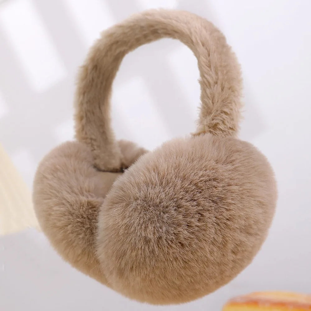 New Men Women Plush Ear Warmer Solid Color Winter Earmuffs Thickened Folding Earflap Ear Cover Outdoor Cold Protection