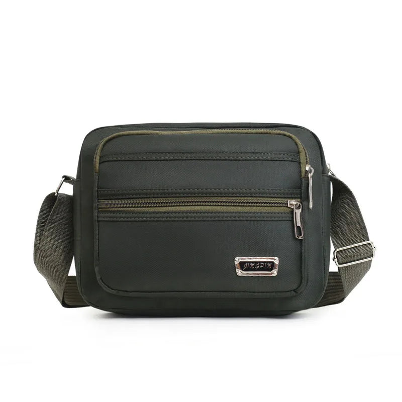 Men's Bag Korea Japan Waterproof Oxford Cloth Shoulder Square Bag Multi Space Messenger Crossbody Bag Mobile Phone Bag