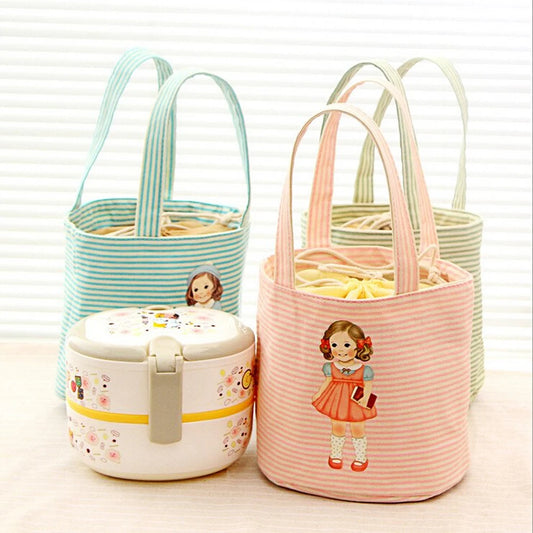 Cute Girl Insulated Lunch Bag Waterproof Thermal Cooler Tote