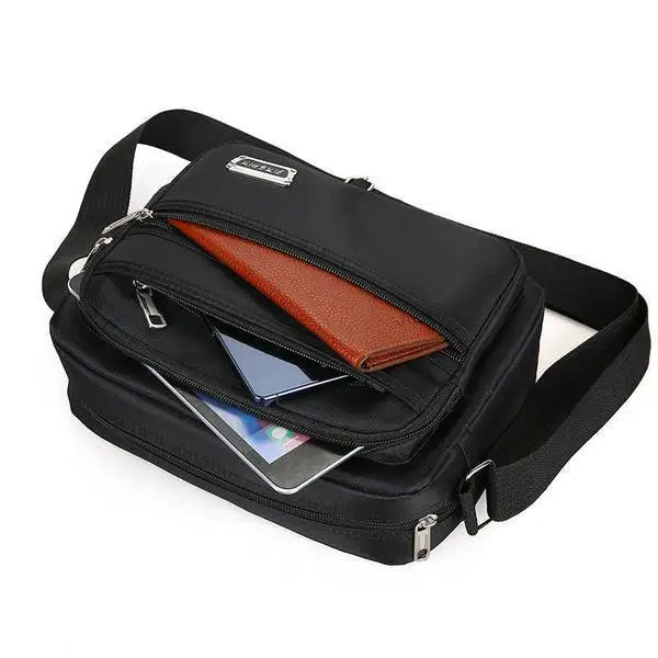 Men's Bag Korea Japan Waterproof Oxford Cloth Shoulder Square Bag Multi Space Messenger Crossbody Bag Mobile Phone Bag