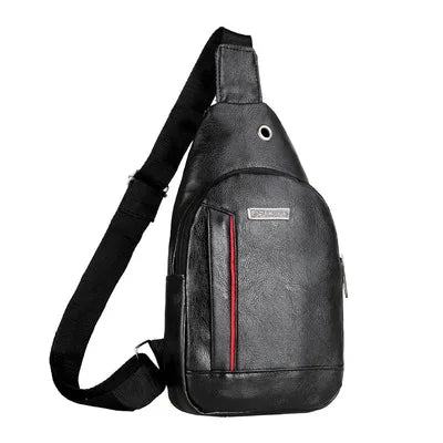 Men's Black Crossbody Chest Bag Mini Travel Backpack Shoulder Satchel