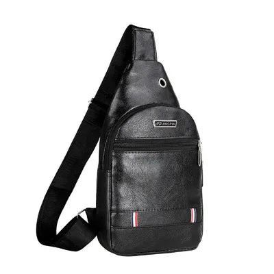 Men's Black Crossbody Chest Bag Mini Travel Backpack Shoulder Satchel