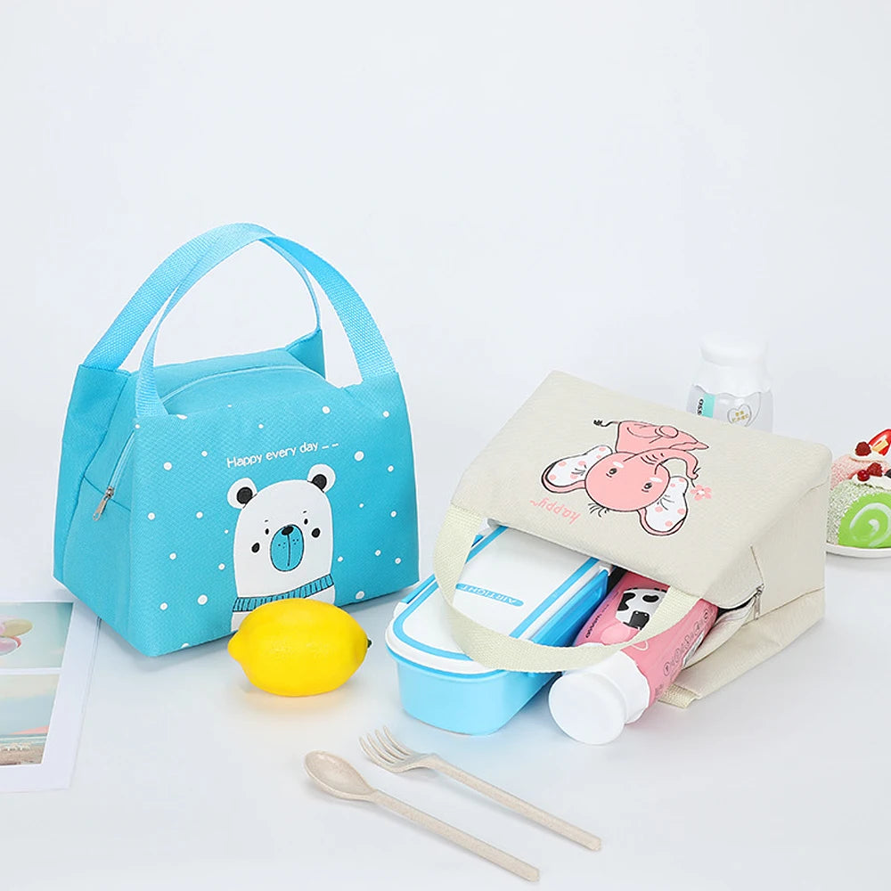 Cartoon Waterproof Insulated Lunch Bag Tote