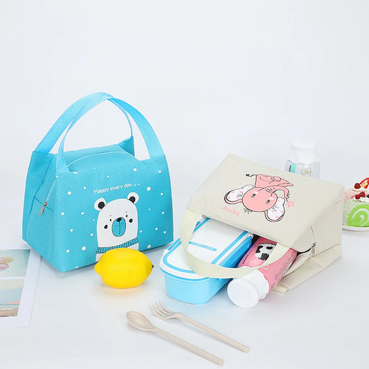 Cartoon Waterproof Insulated Lunch Bag Tote