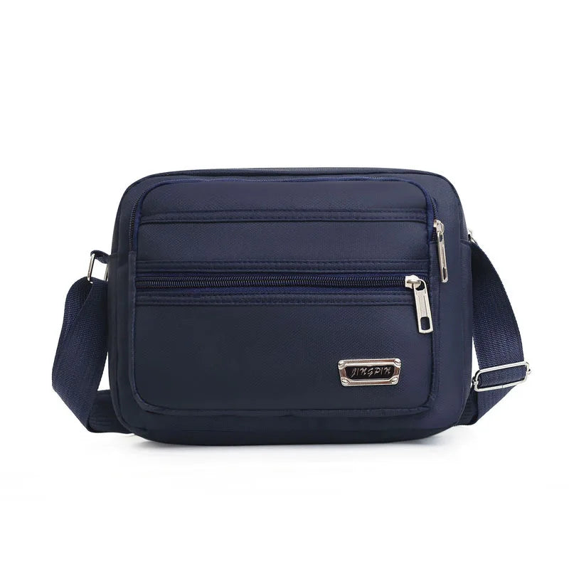 Men's Bag Korea Japan Waterproof Oxford Cloth Shoulder Square Bag Multi Space Messenger Crossbody Bag Mobile Phone Bag