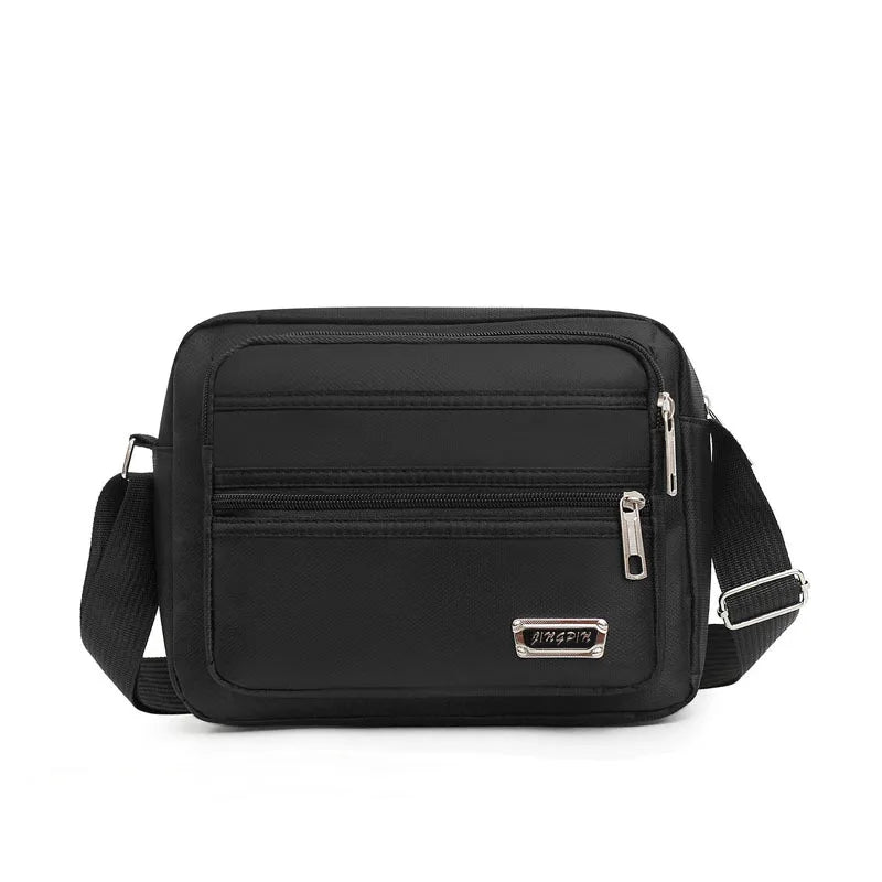 Men's Bag Korea Japan Waterproof Oxford Cloth Shoulder Square Bag Multi Space Messenger Crossbody Bag Mobile Phone Bag