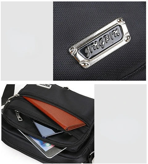 Men's Bag Korea Japan Waterproof Oxford Cloth Shoulder Square Bag Multi Space Messenger Crossbody Bag Mobile Phone Bag