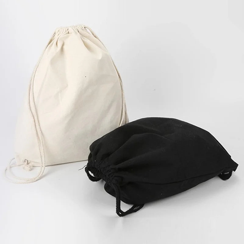 Canvas Drawstring Bag Fashion Backpack Cotton Linen Shopping Bag