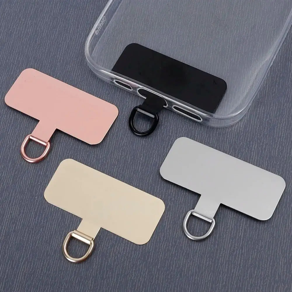 Aluminum Alloy Metal Phone Case Clip Universal Hanging Piece Patch Mobile Phone Sling Rope Card Clip 0.3mm Strap Hang Cord Tab