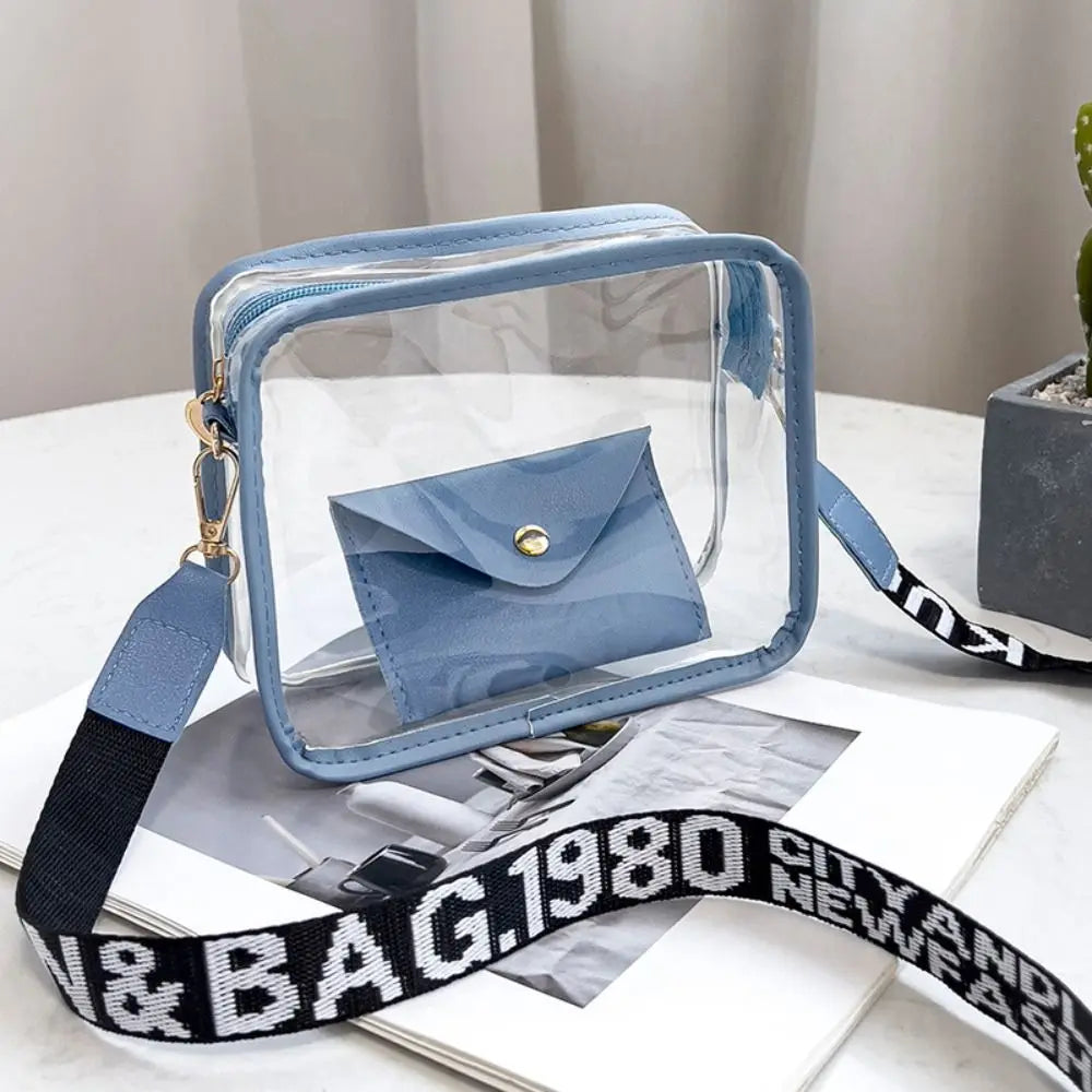 Transparent PVC Crossbody Bag for Women - Candy Color Jelly Shoulder Bag