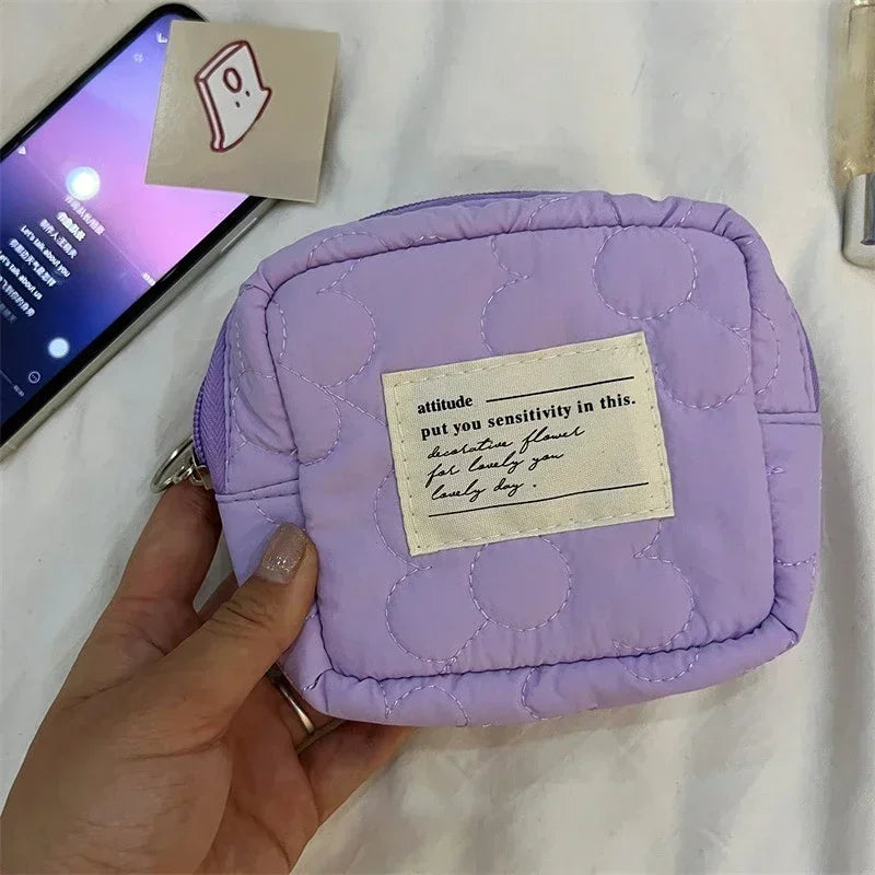 Mini Makeup Bags Cosmetic Bag Organizer Women Small Sanitary Napkin Pad Lipstick Storage Bag Pouch Girls Canvas Coin Purse Pouch