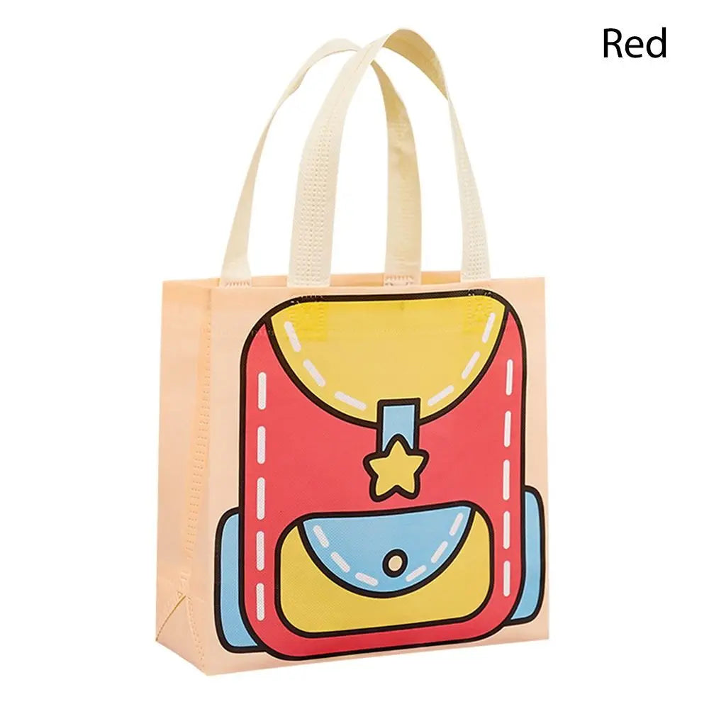 1PC Cartoon Print Non-woven Shopping Bag Durable Reusable Wear-resistant Large Capacity Printed Handbag Candy Gift Bag