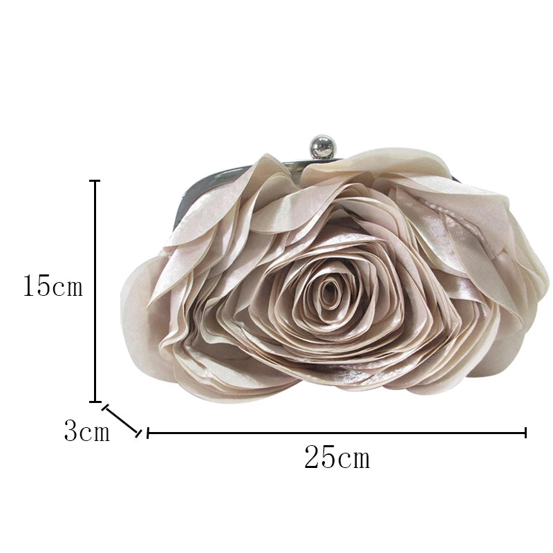 Hot Sale Evening Bag Flower Bride Small Purse Full Dress Party Handbag Wedding Wallet Women Floral Chain Lady Clutches