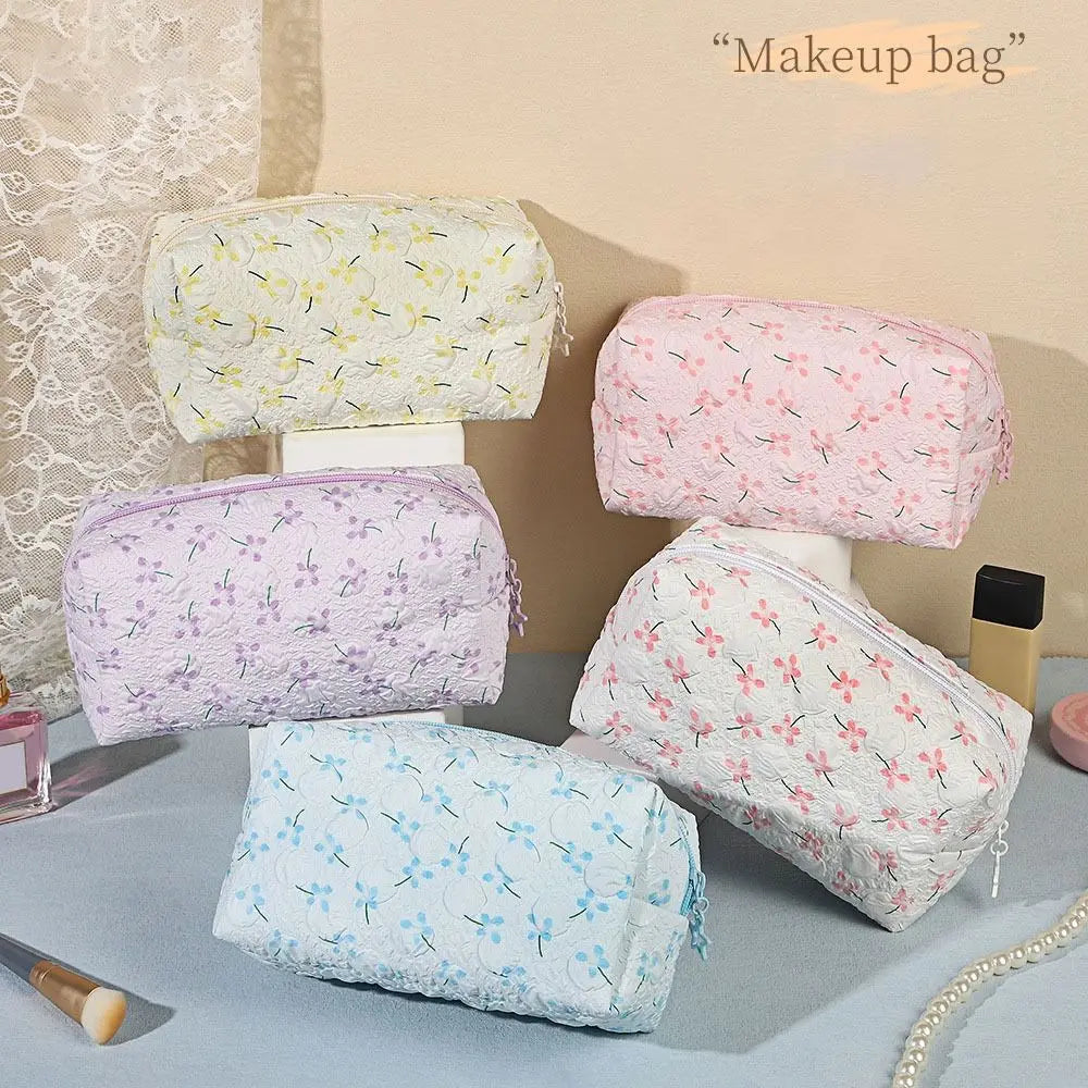 Large-Capacity Floral Makeup Bag Travel Organizer Toiletry Bag