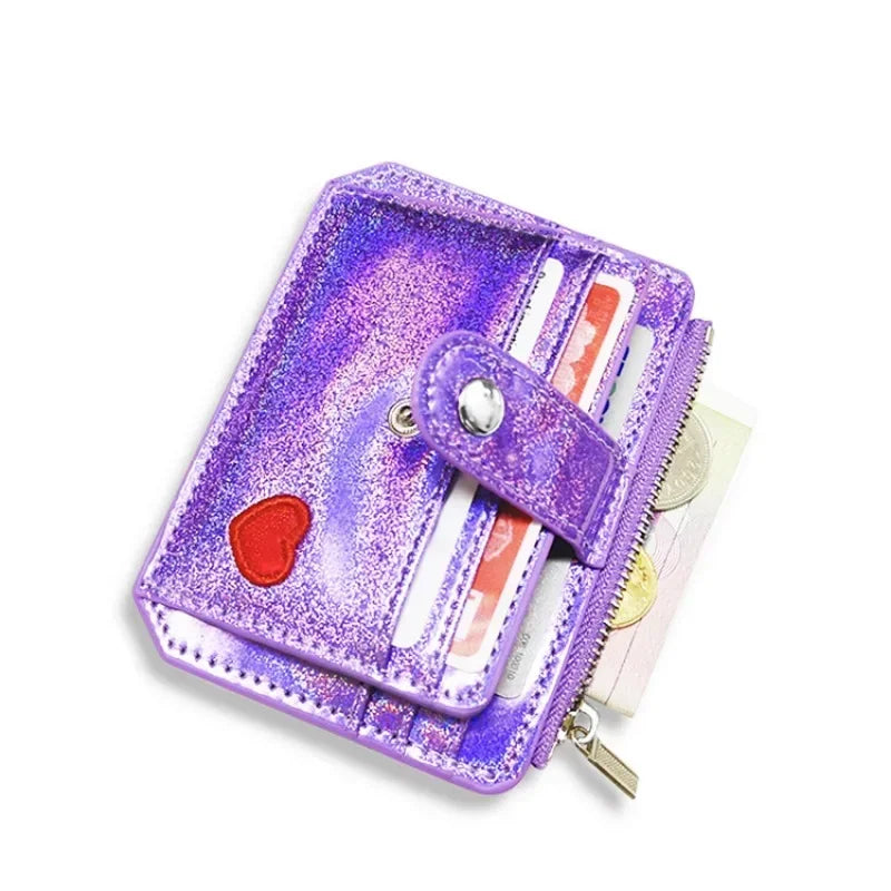 2023 Laser Women's Wallet Cute Design Large Capacity Multi -card Cash Coin Purse Pocket Pocket Love Pattern Accessories