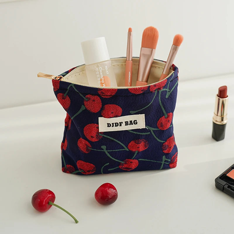 Mini Female Cosmetic Bag Portable Red Soft Small Sanitary Napkin Storage Bag Commuter Coin Key Bag Portable Bank Card Bag