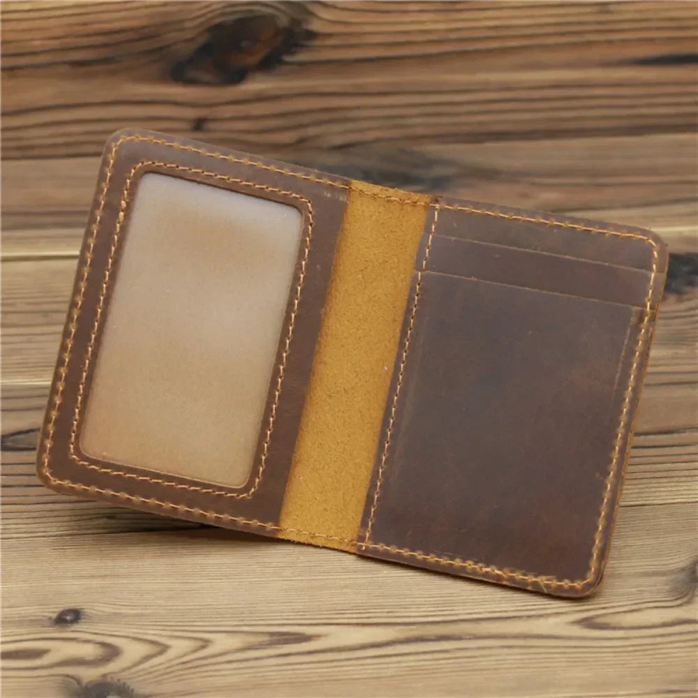 Handcraft Leather Credit Card Holder Vintage Small Wallet for Credit Cards Case and Driver License Vintage Style Gift for Men