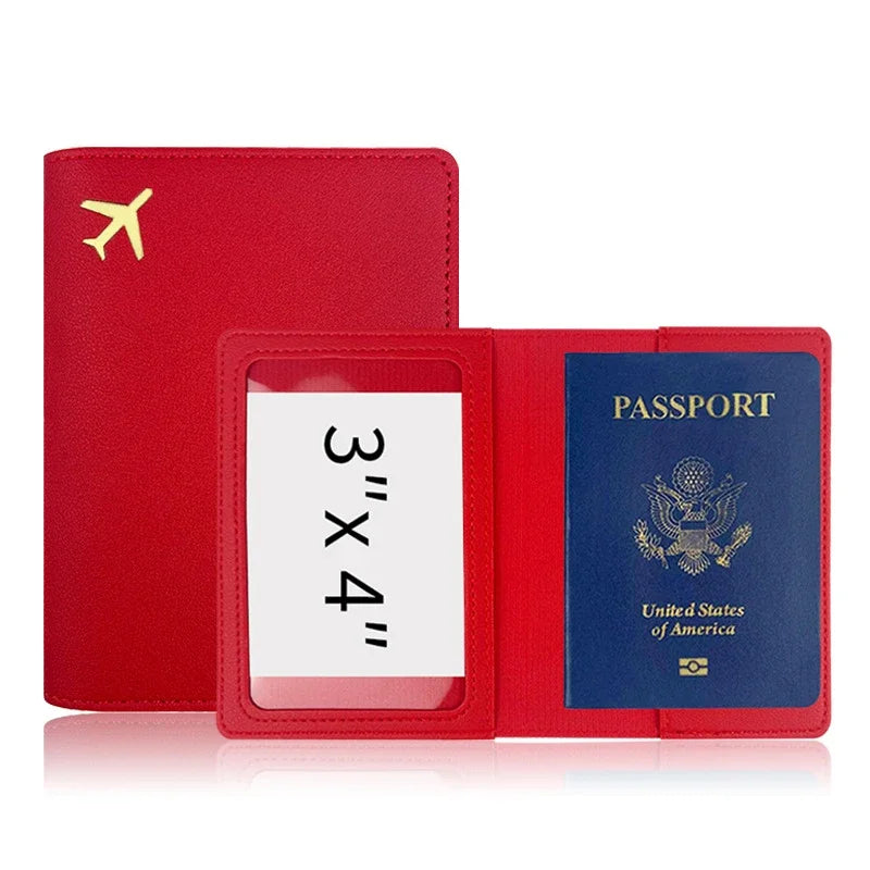 Fashion Travel Passport Cover Women Men Passport Credit Card Holder Case PU Leather Business Card Passport Wallet Travel Purse