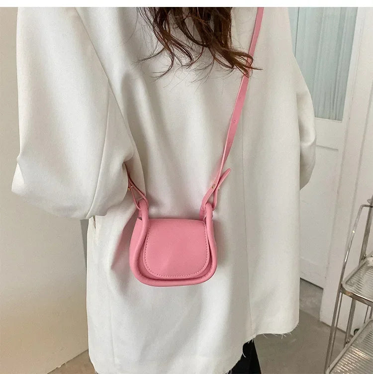 Fashion Candy Color Crossbody Bag for Women Mini PU Leather Shoulder Bag Handbag Card Holder Lipstick Coin Money Pouch