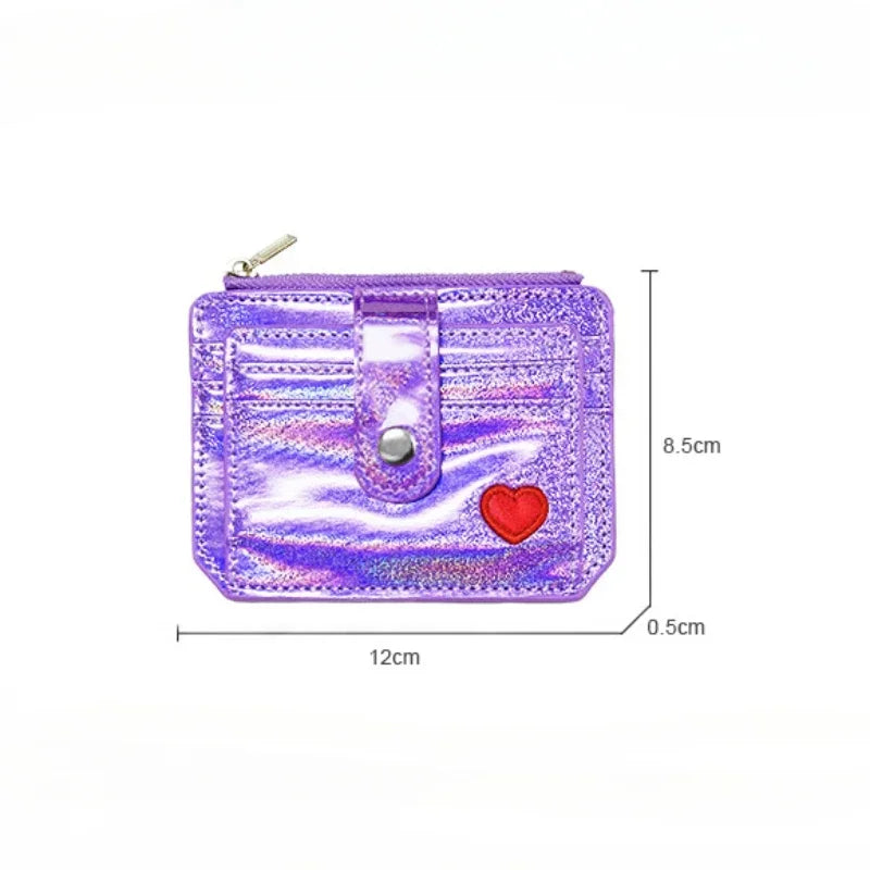 2023 Laser Women's Wallet Cute Design Large Capacity Multi -card Cash Coin Purse Pocket Pocket Love Pattern Accessories