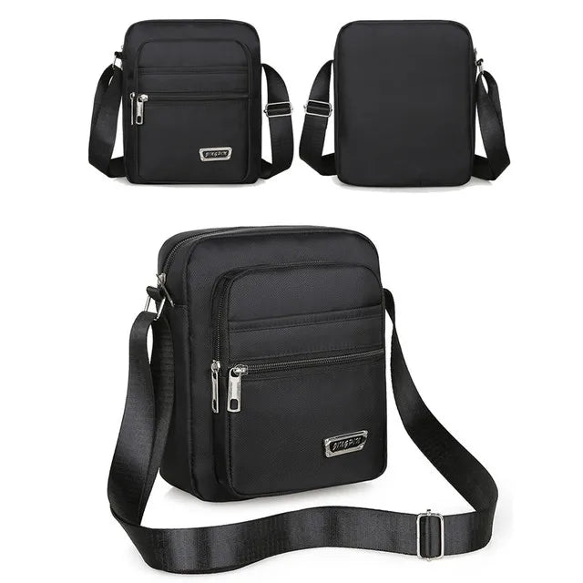 Men's Bag Korea Japan Waterproof Oxford Cloth Shoulder Square Bag Multi Space Messenger Crossbody Bag Mobile Phone Bag