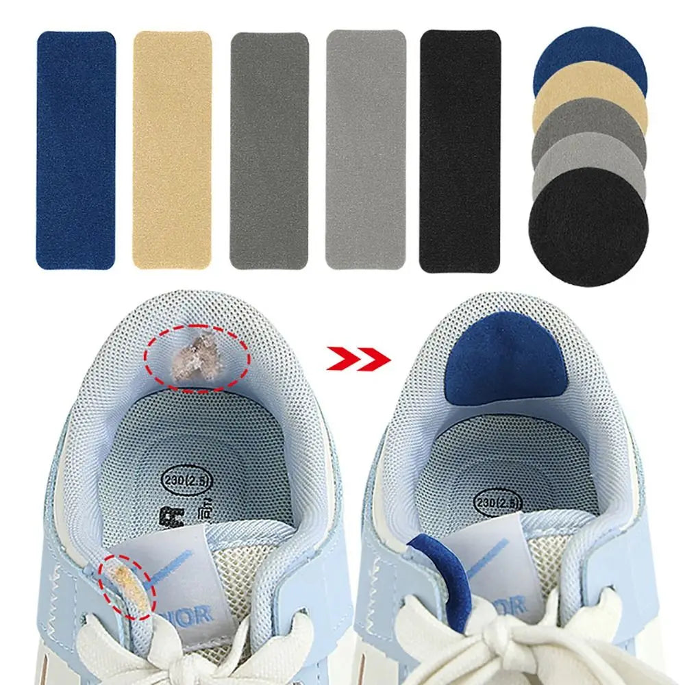 6pcs Accessories Self-Adhesive Shoe Repair Patch Microfiber Leather Durable Heel Hole Pads Universal Sneaker Repair Pads