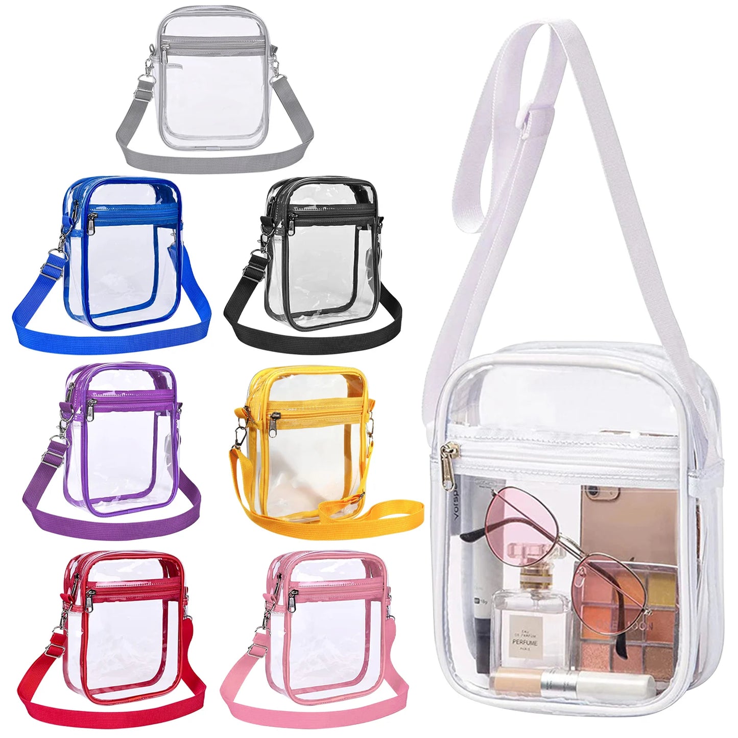 Clear Stadium Approved PVC Shoulder Bag Crossbody Purse with Front Pocket