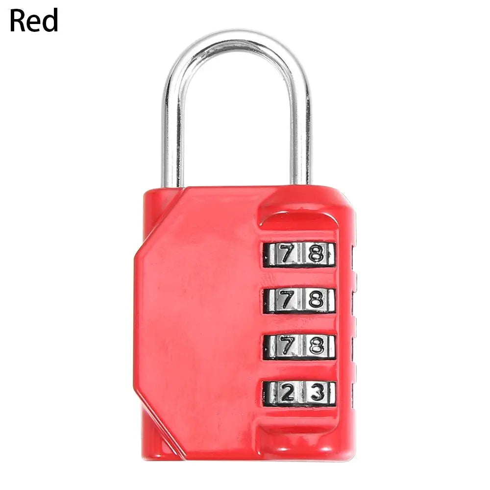 4 Dial Digit Combination Lock Metal Code Lock Password Lock Waterproof Rust-proof Luggage Padlock Travel Accessories