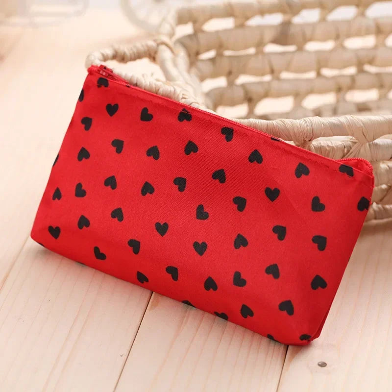 Girl Cosmetic Bag Heart Print MakeUp Bag Toiletries Organizer Wash Storage Makeup Bag Organizer Beauty Case