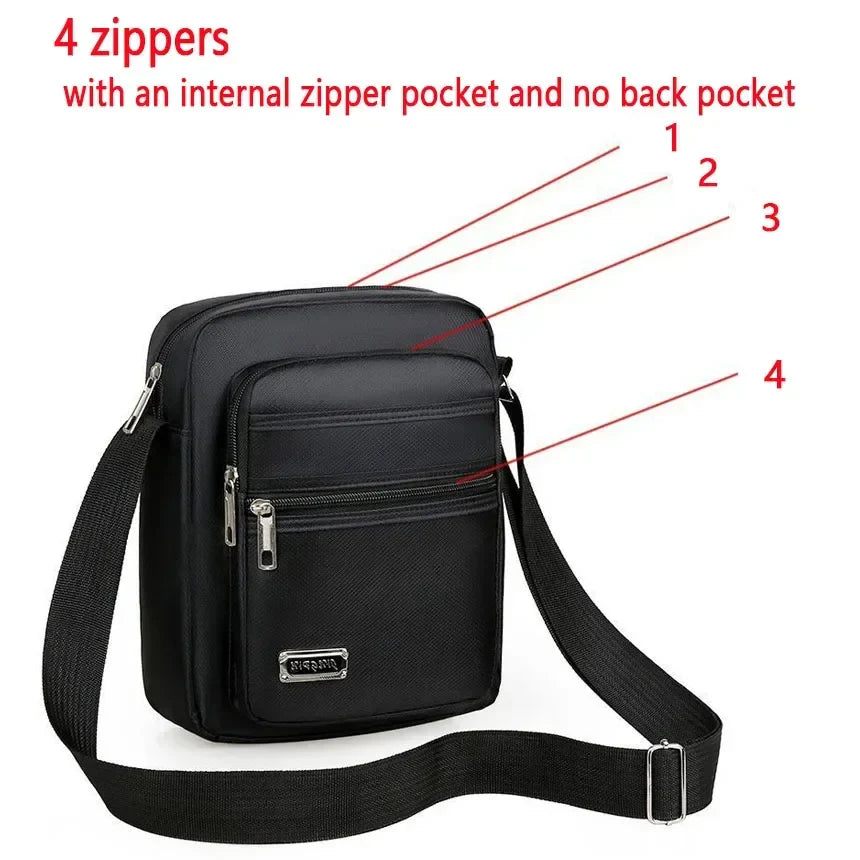 Men's Waterproof Nylon Messenger Bag Crossbody Shoulder Tote