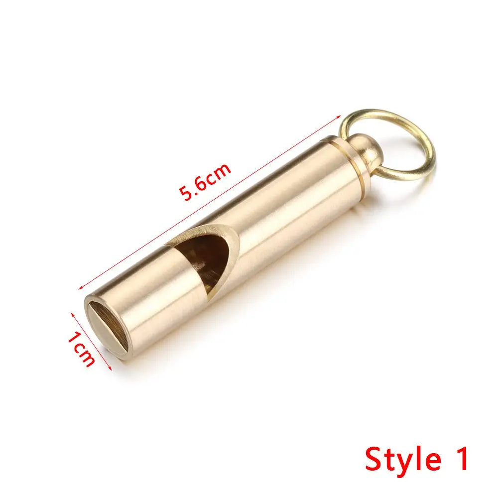 Portable Brass Keychain Creative Unique Key Ring Pendant Whistle Ruler Buckles DIY Craft Tools Jewelry Accessories