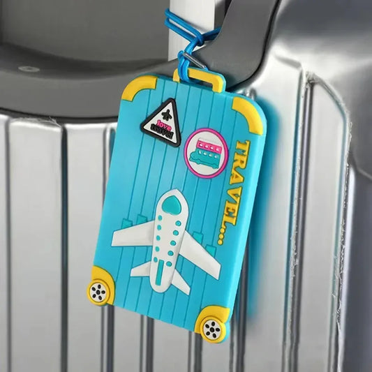 New PVC Luggage Tags Travel Accessories Silicone Suitcase Tags Fashion Style Silicon Portable Travel Label ID Address Holder