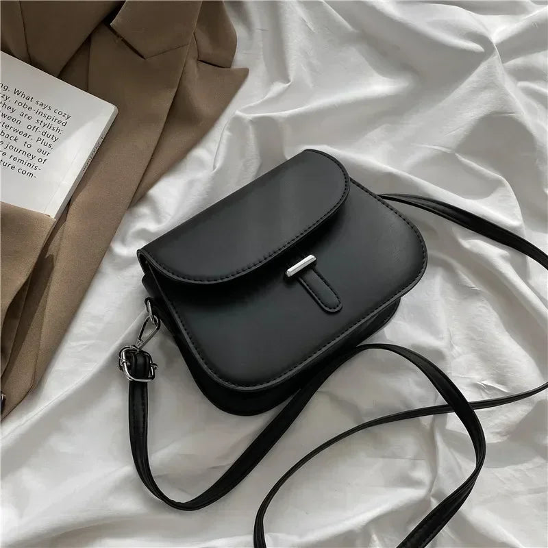 Fashion Women Crossbody Saddle Bag PU Leather Small Handbags Purses Retro Semicircle Designer Messenger Bags Female Clutch Tote