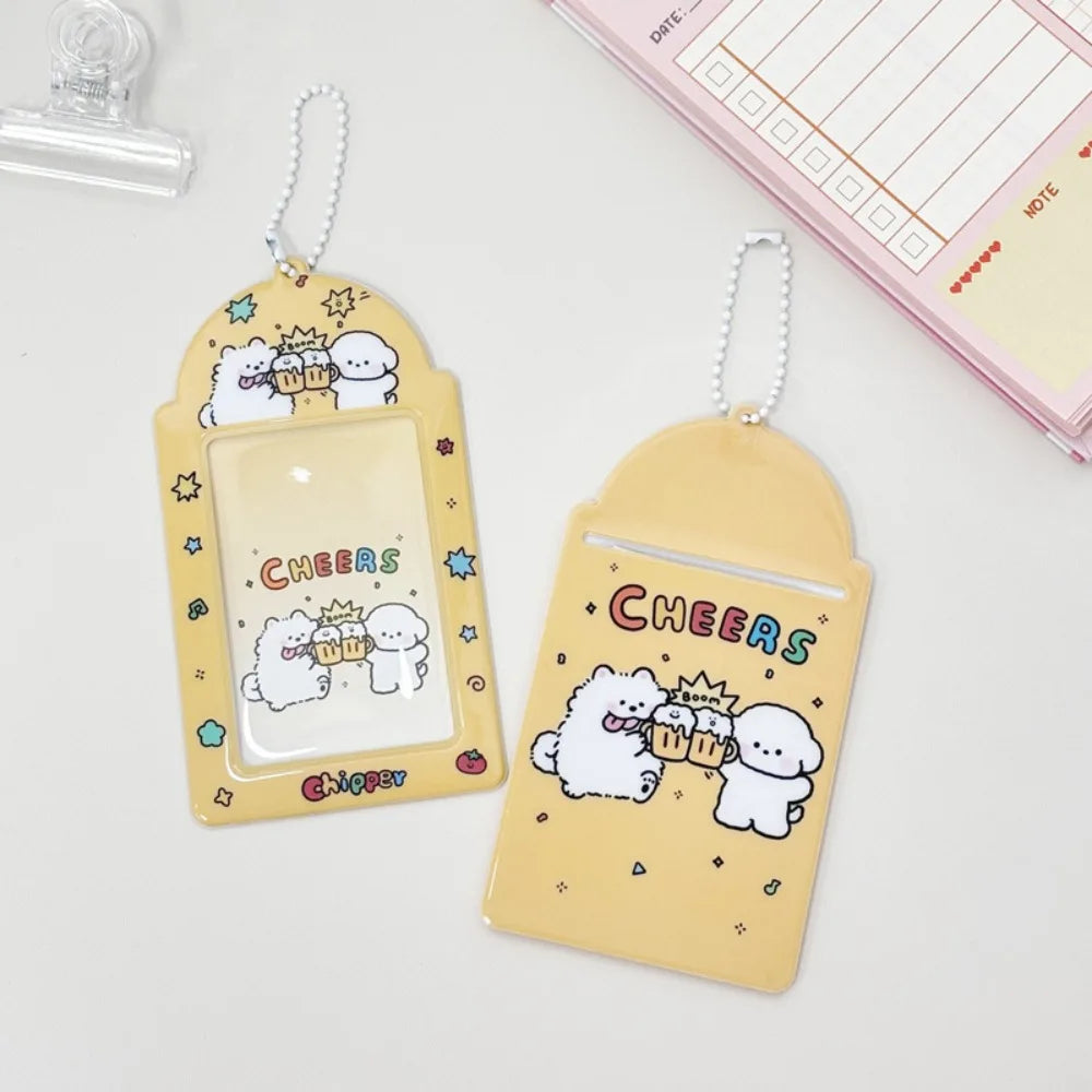 Animal Photocard Case Cartoon Student Card Holder Photocard Holder Bag Keychain Idol Photos Protective Cover Bag Keychain