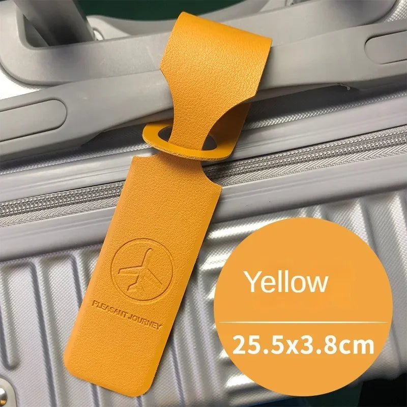 1x PU Leather Luggage Tag Portable Suitcase Identifier Label Baggage Boarding Bag Tag Name ID Address Holder Travel Accessories