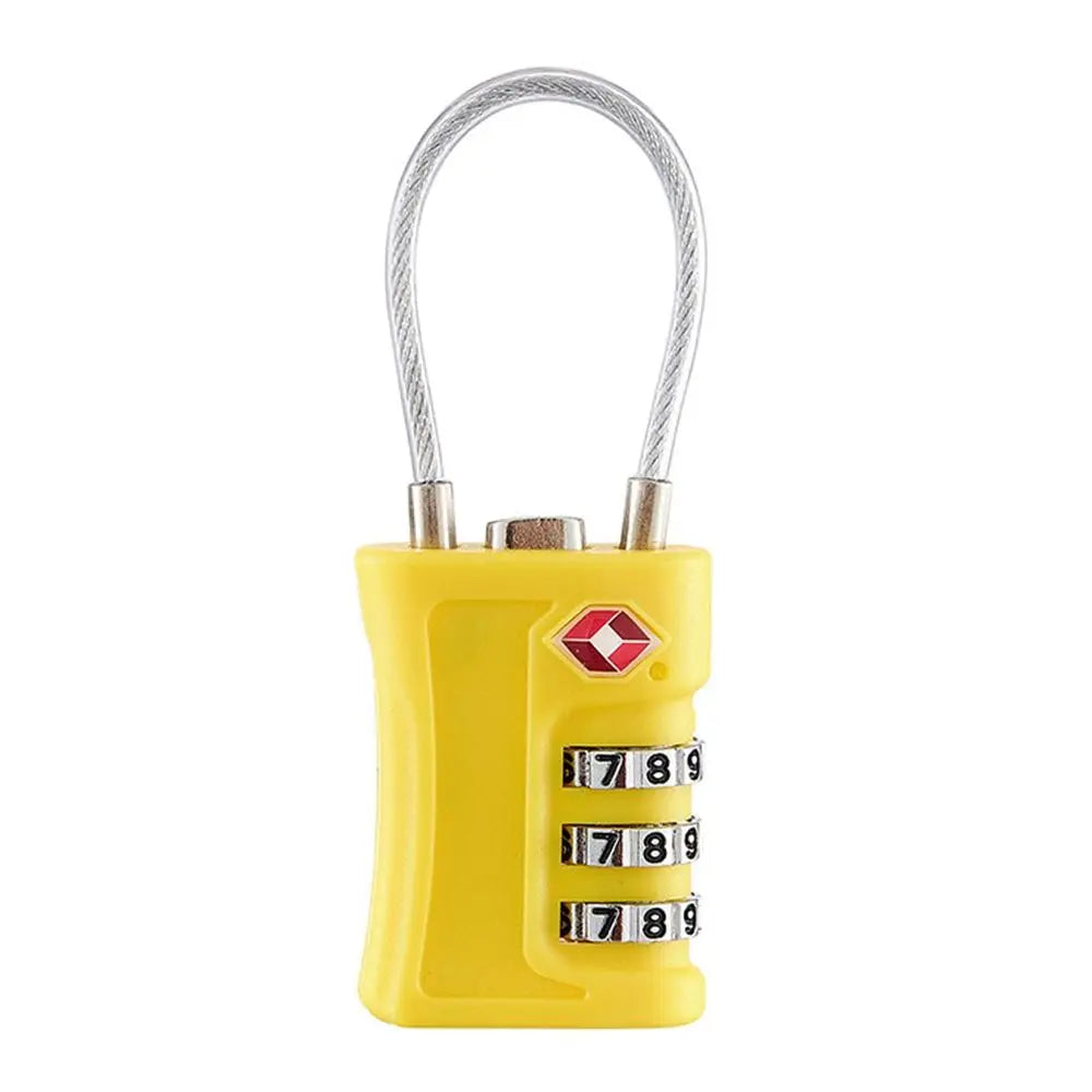 Portable Travel Cabinet Locker Luggage Password Lock 3 Digit Combination Lock Contrast Color Padlock TSA Customs Code Lock