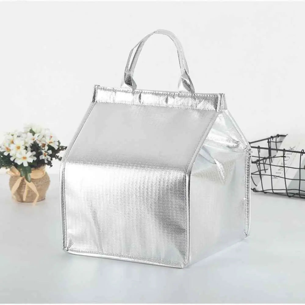 Home kitchen Foldable Aluminum Foil Delivery Bag Thermal Box Cake insulation bag Cooler Bag