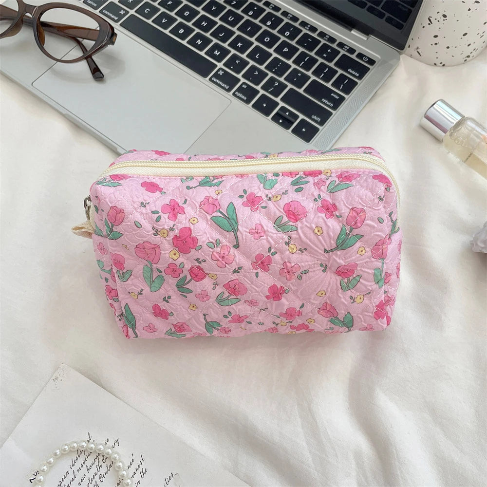 Cartoon Cosmetic Bag for Women Travel Portable Toiletry Bag Soft Cosmetics Makeup Brush Lipstick Storage Bag Organizer Pouch