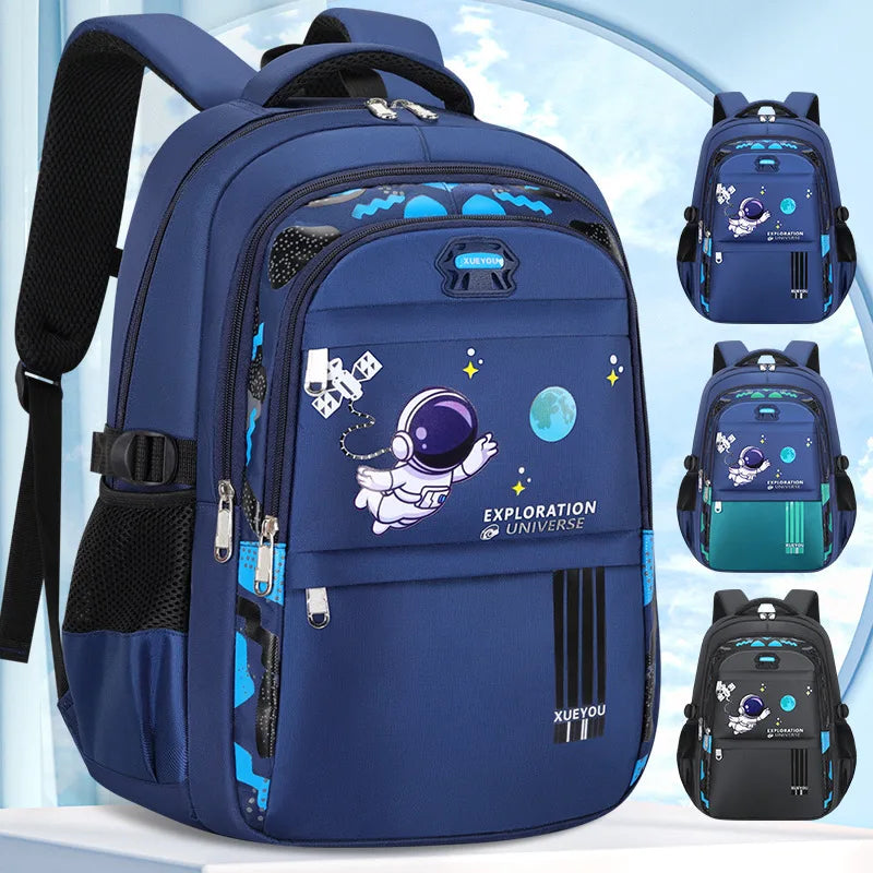 Kids Astronaut School Backpack Waterproof Boys Book Bag