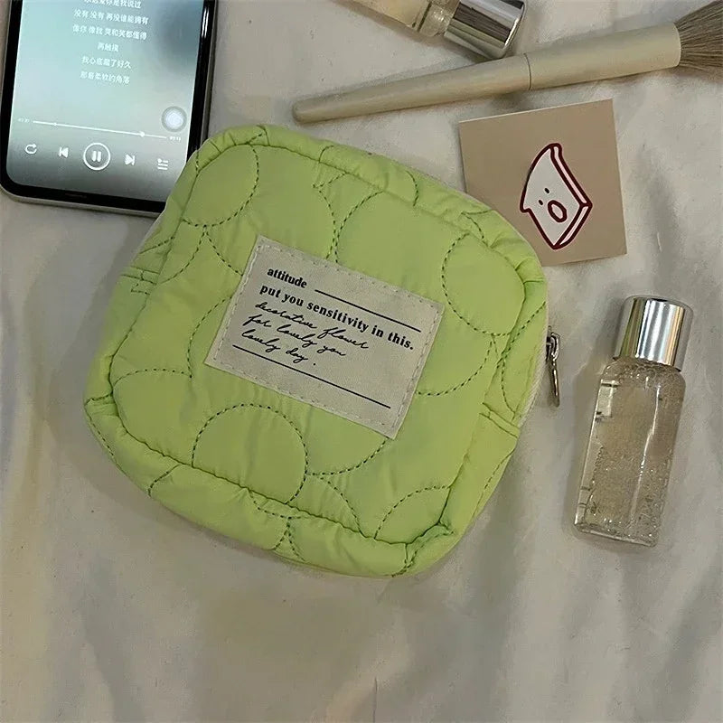 Small Mini Zipper Coin Purse Women Cute Floral Clutch Purse Lipstick Bag Key Wallet Lady Cotton Travel Makeup Storage Bag Pouch