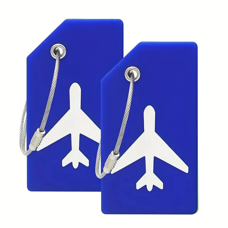 2pcs Name ID Card Silicone Travel Luggage Tag Suitcase Travel Accessories Quickly Discover  Luggage Tag Name Baggage Information