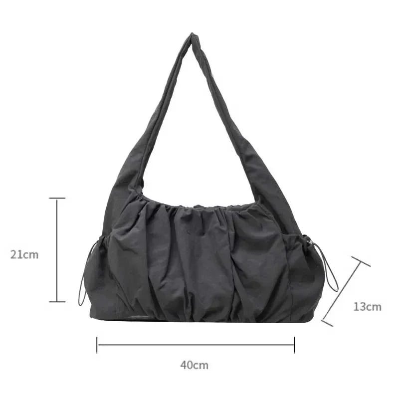 Nylon Cloth Bag Women Tote Bag Large Capacity Summer 2025 New All-Match Ins One-Shoulder College Student Class Bag Lady Handbag