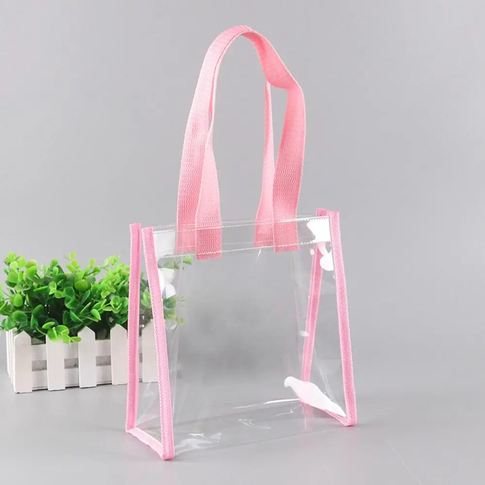 Large Transparent PVC Tote Bag - Cosmetic, Shopping, Jelly, Gift Handbag