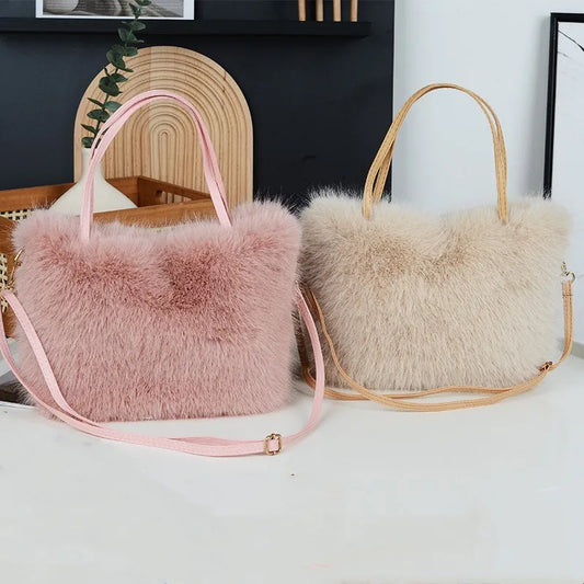 Faux Fur Plush Handbag Women's Fluffy Crossbody Bag