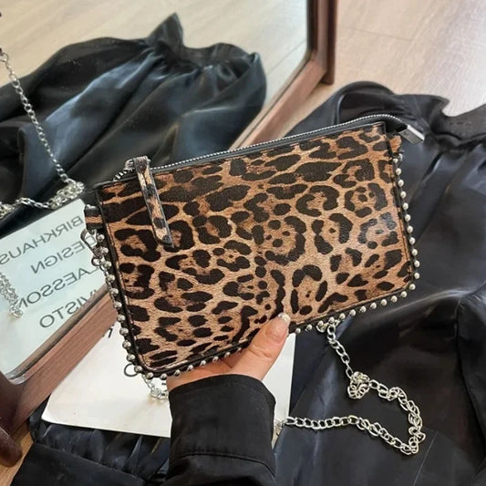 New Leopard Crossbody Bags For Women Fashion Chain Mobile Phone Purse Travel Vacation Shoulder Messenger Bag Sac A Main Female