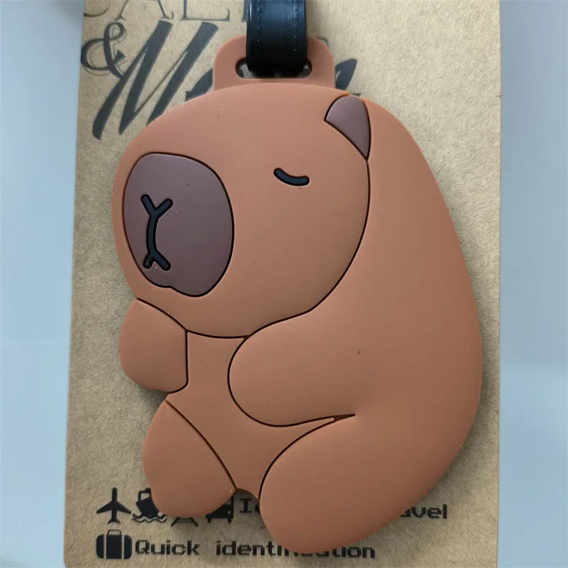 Hot On Sale Cute Capybara Luggage Tag Silica Gel Suitcase ID Addres Holder Women Men Baggage Boarding Tag Portable Label