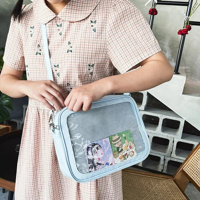 Luxury Pu Ita Bag Crossbody Women Sweet Lolita Bags Cute Transparent Pocket Japanese Style Shoulder Bag Purses and Handbags