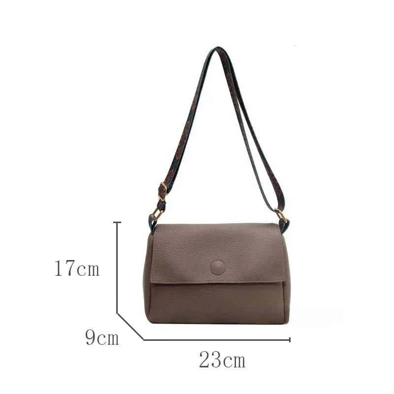 Solid Leather Tote Crossbody Bag for Women 2025 Tend Female Simple Shoulder Side Bag Quality Female Handbags and Purses