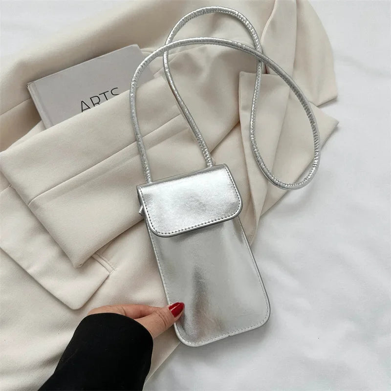 Causal Women Bags Pu Wallets Solid Color Cell Phone Purse Lady Crossbody Shoulder Bag Handbag Female Money Bags Messenger Bag