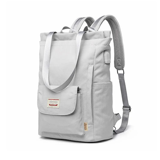 Women's Waterproof Laptop Backpack 13-15.6 inch Oxford Canvas USB College Bag